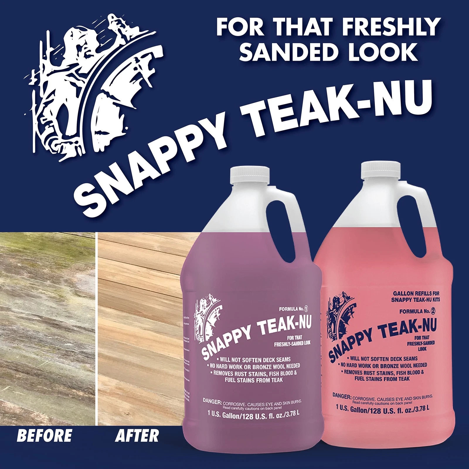 Snappy Teak Cleaner Part B for teak deck 1 gallon (Snappy Teak-Nu2) - Image 4