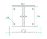 AAA - Stainless Steel Hinge 304 Size: 76.6mm x 76.6mm - Image 2