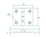 AAA - Stainless Steel Hinge 304 Size: 51mm x 51mm - Image 2