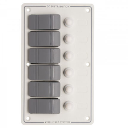 BLUE SEA Waterproof Contura Switchboard, 6-Section / white