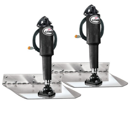 LENCO MARINE Standard Mount Electro-Polished Trim Tab Kit with 9x12 Plates